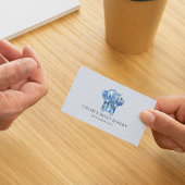 水色ブルーフローラシェフハットビジネスカード 名刺