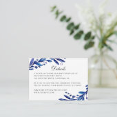 水色ブルーフローラ冬の結婚式詳細 エンクロージャーカード (スタンド正面)