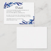 水色ブルーフローラ冬の結婚式詳細 エンクロージャーカード (正面/裏面)