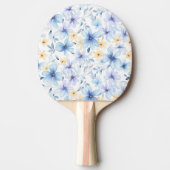 水色ブルーフローラ 卓球ラケット (正面)