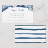 水色ブルーベビー航海のシャワーおむつラッフル エンクロージャーカード (正面/裏面)