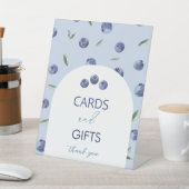 水色ブルーベリエレガントーベビーシャワーカードと 台座サイン (インサイチュ)