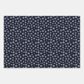 水色ブルーベリーパターン ラッピングペーパーシート (正面2)