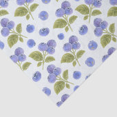 水色ブルーベリーフルーツ葉とライトブルー 薄葉紙 (詳細)