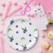 水色ブルーベリーベリーの甘い誕生日 ペーパープレート (パーティー)