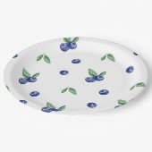 水色ブルーベリーベリーの甘い誕生日 ペーパープレート (アングル)