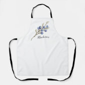 水色ブルーベリーボタニカル エプロン (正面)