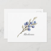 水色ブルーベリーボタニカル ポストカード (正面/裏面)