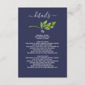 水色ブルーベリー青いボタニ結婚ーズ エンクロージャーカード (正面)