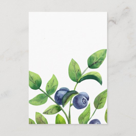 水色ブルーベリー青いボタニ結婚ーズ エンクロージャーカード (裏面)