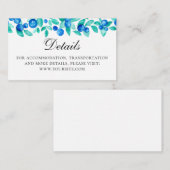 水色ブルーベリー。ブルーミント結婚詳細 エンクロージャーカード (正面/裏面)