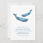 水色ブルーホエー結婚ル 招待状 (正面)