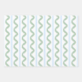 水色ブルーボウフルーツガーランドクリスマス ラッピングペーパーシート (正面3)