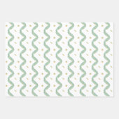 水色ブルーボウフルーツガーランドクリスマス ラッピングペーパーシート (正面2)