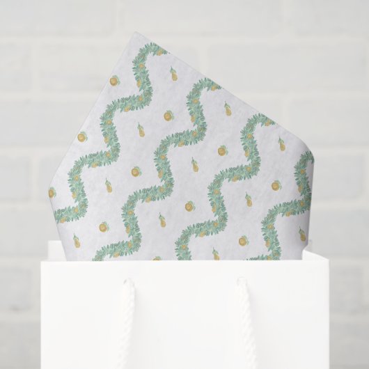 水色ブルーボウフルーツガーランドクリスマス 薄葉紙 (ギフトバッグ)