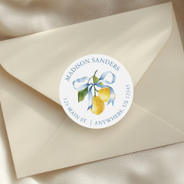 水色ブルーボウレモンの住所 ラウンドシール