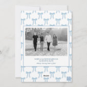 水色ブルーボーガーランドフォトホリデーカード シーズンカード (裏面)