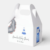 水色ブルーレースカーベビーシャワー フェイバーボックス (裏面サイド)