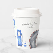 水色ブルーレースカーベビーシャワー 紙コップ (裏面)