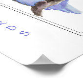 水色ブルーロブバード – バードプリント ポスター (角)