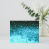 水色ブルー抽象芸術テクスチャ ポストカード (スタンド正面)