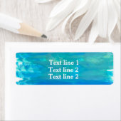 水色ブルー染みトロピカル住所 シール (インサイチュ)