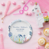 水色ブルー海のベビーシャワーの下 ペーパープレート (パーティー)