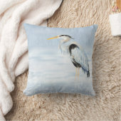 水色ブルー素晴らしヘロン鳥自然野生動物 クッション (ブランケット)