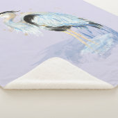 水色ブルー素晴らしヘロン鳥野獣自然 シェルパブランケット (3/4)