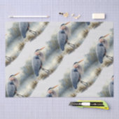 水色ブルー素晴らしヘロン鳥野獣自然 薄葉紙 (クラフト)