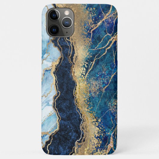水色ブルー金ゴールド大理石ケース – メイトiPhoneケース Case-Mate iPhoneケース (裏面)