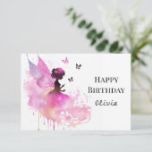 水色プリンセスデジタルフェアリー誕生日 カード (スタンド正面)