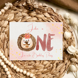 水色ヘッジホッグ第1誕生日招待状 招待状