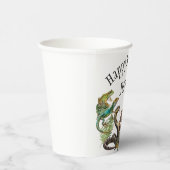 水色ヘビ誕生日爬虫類 紙コップ (右)