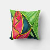 水色ヘリコニア熱帯花 クッション (正面)