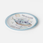 水色ヘリコプタパーティー青 ペーパープレート (アングル)
