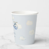 水色ヘリコプターキュートウルフファースト誕生日 紙コップ (裏面)