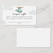 水色ヘリコプター。ベビーショーおむつラッフル エンクロージャーカード (正面/裏面)