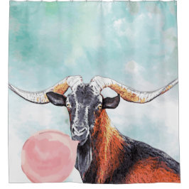 水色ヘルドシレヤギ吹バブルガム シャワーカーテン