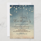 水色ベビーシャワーの上 招待状 (正面)