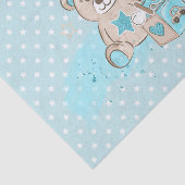 水色ベビーブルーテディベア車ブロック 薄葉紙 (詳細)