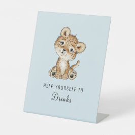 水色ベビーレオパード飲料台座サイン 台座サイン