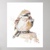 水色ベビー羽の付いたスズメ ポスター (正面)