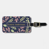 水色ベリー名パーソナライズされたラゲッジタグ ラゲッジタグ (正面横)