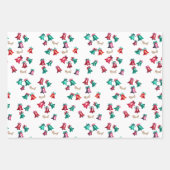 水色ベルズハンドドローパーソナライズされたクリスマス ラッピングペーパーシート (正面)