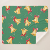 水色ベルパターングリーンシームレス シェルパブランケット (正面(横))