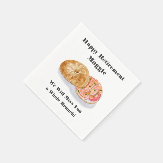 水色ベーゲルスモークサーモンリタイアメントブランチ スタンダードカクテルナプキン (角)