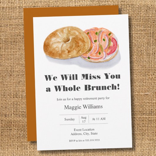 水色ベーゲルスモークサーモンリタイアメントブランチ 招待状