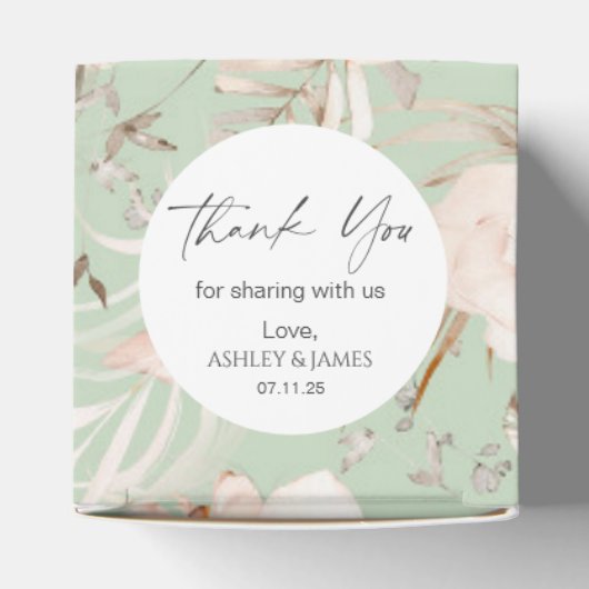 水色ベージュフローラパーソナライズされた植物学ファ フェイバーボックス (上部)