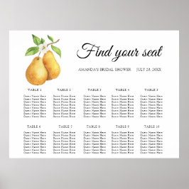 水色ペアの梨結婚の座席表 ポスター